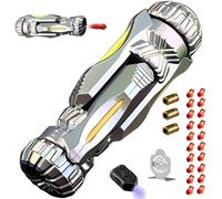 Pistola giocattolo EDC in metallo, per decomprimere Soft Bullet Guns Toy + 20 lampadine morbide con mini disco in acciaio, giocattolo antistress (grigio)
