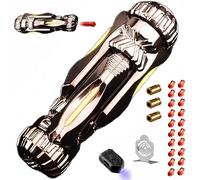 Pistola giocattolo EDC in metallo, per decomprimere Soft Bullet Guns Toy + 20 lampadine morbide con mini disco in acciaio, giocattolo antistress avviabile (titanio)
