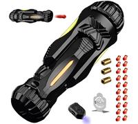 Pistola giocattolo EDC in metallo, per decomprimere Soft Bullet Guns Toy + 20 lampadine morbide con mini disco in acciaio, giocattolo antistress avviabile (nero)