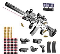 Pistola giocattolo per bambini,pistola con proiettili morbidi M416,blaster giocattolo in schiuma,pistola giocattolo per adulti e bambini dai 14 anni in su (Argento)