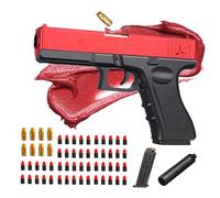 Pistola Giocattolo,Pistola Giocattolo per Bambini con 50 Soft Schiume,Educativo Giocattolo Pistole per Bambini dai 7 Anni in Su,Interessanti giocattoli da gioco all'aperto (Rosso)