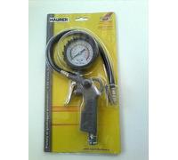 PISTOLA GONFIAGGIO ARIA COMPRESSA IN ALLUMINIO CON MANOMETRO MAURER