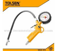 PISTOLA GONFIAGGIO CON MANOMETRO PER COMPRESSORE ARIA COMPRESSA TOLSEN 73193