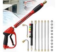 Pistola Idropulitrice,Lancia Idropulitrice,Lancia Per Idropulitrice,5000 PSI Idropulitrice Deluxe,con Prolunga Bacchetta,5 Punte Ugello con Connettore 6 prolunghe e 3 aste curve per Lavaggio Auto