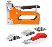 Pistola in acciaio 3 in 1, manico manuale con rimozione del taccuino, 3000 pezzi, multifunzione, facile da maneggiare per cartone/riparazione domestica/lavori fai da te