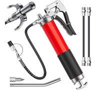 Pistola Ingrassatore Manuale Professionale: 7000PSI Ingrassatore ad Aria Compressa con Bocchino per Pistola per Grasso Tubo Flessibile Tubo in Metallo Compatibile con Cartuccia D'inchiostro 400 CC