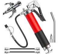 Pistola Ingrassatore Manuale Professionale: 7000PSI Pistola Grasso con Bocchino per Pistola per Grasso Tubo Flessibile Tubo in Metallo Compatibile con Cartuccia D'inchiostro 400 CC
