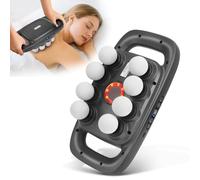 Pistola massaggiante a 8 teste, massaggiatore a 30 velocità regolabili e 3 modalità di massaggio, pistola massaggiante elettrica con luce rossa per schiena, nuca, gambe, cosce, spalle e piedi (2)