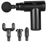 Pistola massaggiante compatta cordless con 4 testine, 6 livelli, USB-C, nera