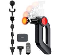 Pistola massaggiante per tessuti profondi con terapia del calore, ampiezza 12 mm e 8 teste, massaggiatore muscolare per atleti, pistola massaggiatore portatile a 5 velocità per collo, schiena, spalle