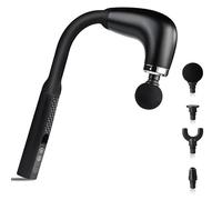 Pistola Massaggio Muscolare, Pistola Massaggiante con Manico Esteso, Massage Gun con 9 Velocità, 4 Testine Massaggianti, per rilassare spalle, corpo, schiena,Regalo Uomo Donna per Compleanno