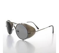 Pistola Metallo Steampunk Sole Con Pieghevole Lato Scudi Grigio Lenti - Bram