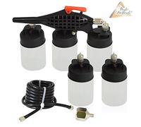 Pistola per aerografo per set compressore aerografo "Basic Airbrush Body Art" con 5 contenitori di vernice - area cosmetica, abbronzatura senza sole e altro, pistola per aerografo per unghie ideale.