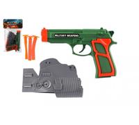 Pistola per bambini con dardi a ventosa e fondina, 3 dardi, plastica, 19 × 13 cm