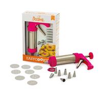 Pistola per biscotti in acciaio inox con 13 trafile e 8 beccucci cornetto