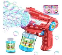 Pistola per bolle di sapone per bambini, macchina per bolle di sapone, macchina per bolle di sapone, con serbatoio da 100 ml, blu automatico, per bambini, sparatutto (rosa)