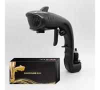 Pistola per champagne, pistola a spruzzo, regolabile, per compleanni, feste, bar, celebrazioni natalizie, colore nero