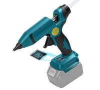 Pistola per colla a batteria compatibile con batteria Makita da 18 V (senza batteria), 100 W, max 200 °C, pistola per colla a preriscaldamento rapido con indicatore della temperatura e del livello