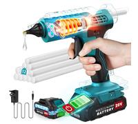 Pistola per Colla a Caldo a Batteria da 100 W Senza Fili con Batteria da 21 V, 2000 mAh con 12 Bastoncini di Colla, Pistola per colla a Caldo per Fai da Te, Artigianato e Riparazioni Rapide