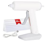 Pistola per Colla a Caldo con 30 Stick di Colla, Riscaldamento Rapido, Alta Temperatura per Artigianato, Fai da Te e Riparazioni