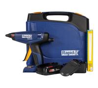 Rapid BGX500 Pistola per Colla a Caldo con Riscaldamento Rapido, Regolatore di Flusso, Indicatore di Calore LED, Adatta a Installazioni e Artigianato, Batteria e Caricabetterie Inclusi, 385 g
