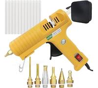 Pistola per colla a caldo, kit completo per pistola per colla ad alta temperatura, con 12 bastoncini di colla trasparenti, 60/100 W, per artigianato, scuola, fai da te, arte, casa e riparazioni rapide
