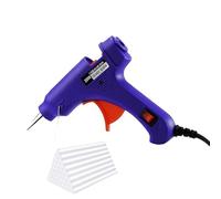 Pistola per colla a caldo + kit di colla a caldo, tra cui 30 bastoncini di colla a caldo, bastoncini di colla EVA, adatti per fai da te, artigianato, riparazioni, ecc., blu (pacchetto combinato: 1