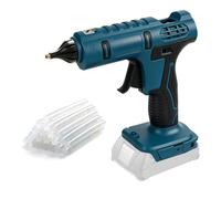Pistola per colla a caldo senza fili, 100 W, compatibile con batteria Bosch | Pistola per colla elettrica senza fili portatile con 20 bastoncini di colla da 11 mm, ugello antigoccia e luce a LED per