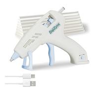 Pistola per colla a caldo, senza fili, con 30 bastoncini di colla premium (7 × 150 mm), riscaldamento rapido anni '90, ricaricabile 2600 mAh di tipo C, per lavori fai da te, riparazioni domestiche