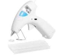 Pistola per colla a caldo senza fili da 10 W con 25 stick di colla, strumento di fusione portatile ed ergonomico per artigianato e riparazioni fai da te