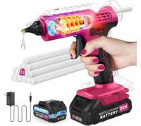 Pistola per colla a caldo senza fili da 100 W con batteria e caricabatterie, pistola per colla a caldo senza fili e ricaricabile, 12 bastoncini di colla da 1,1 cm, pistola per colla a caldo senza fili