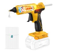 Pistola per colla a caldo senza fili da 100 W e bastoncini, alimentazione a batteria, kit completo di pistola per colla a caldo senza fili con 12 bastoncini grandi da 1,1 cm, per artigianato e fai da