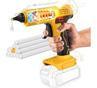 Pistola per colla a caldo senza fili da 100 W per DeWalt batteria da 20 V (senza batteria), kit completo di pistola per colla a caldo wireless con 12 pistole per colla a caldo da 1,1 cm, set per