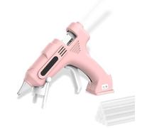 Pistola per colla a caldo senza fili, kit di colla a caldo elettrica per preriscaldamento rapido, con 10 bastoncini di adesione da 7 mm di altezza, erogazione automatica, mini pistola per colla a