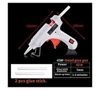 Pistola per Colla, Pistola for colla a caldo senza fili con stick adesivo Pistola for colla termica Riparazione strumenti termici Pistole for silicone elettriche industriali bianche e rosa(40W a)
