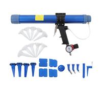 Pistola per colla pneumatica per Gearwell, 1 strumento di sigillante in vetro 4 pollici, manometro a pressione velocità regolabile, capacità di 600 ml, per applicazione di colla