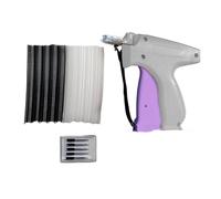 Pistola per cucire per vestiti, mini fissatore rapido portatile per indumenti, include 6 aghi, 500 elementi di fissaggio bianchi, 500 elementi di fissaggio neri per gli (Bianca)