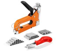 Pistola per cucitrice 3 in 1, pistola manuale con rimozione per cucitrice e 3000 pezzi, imbottitura multifunzionale, pistola in acciaio con manico antiscivolo per cartone/riparazione domestica/lavori