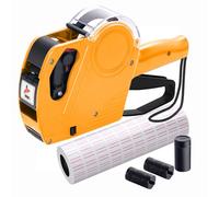 Pistola per etichettatura dei prezzi MX5500 con 5150 adesivi bianchi per pistola per etichette e 3 pennarelli extra, pistola per etichettatura dei prezzi, etichette a 8 cifre per alimenti, Giallo