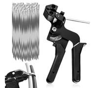 Pistola per Fascette con 100 Fascette Cavi Metalliche, Kit Pistola per Fascette in Metallo, Pinza Fascette Metalliche, Attrezzo per Fascette per Stringere Fascette Tagliate