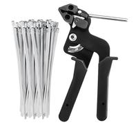 Pistola per Fascette, Kit Pistola per Fascette Inossidabile con 100 Fascette Autobloccanti, Fascette per Cavi in Acciaio Inossidabile 200 mm X 4,6 mm, Pistola Fascette per Il Taglio Di Bloccaggio, Ser