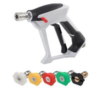 Pistola per Idropulitrice 4000 PSI con 5 Ugelli, Robusta in Acciaio Inossidabile Compatibile con Raccordi Rapidi per Adattatore, Pistola Universale per Lavaggio Auto Pulizia Domestica