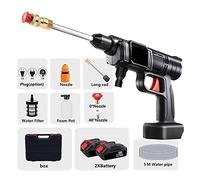 Pistola per idropulitrice, Detergente for pistola ad acqua con generatore di schiuma for rondella for autolavaggio ad alta pressione senza fili da 30 bar con scatola for batteria 18V(Two small battery