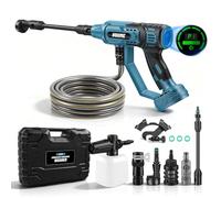Pistola per idropulitrice senza fili per Makita 18 V, pulitore ad alta pressione senza fili con ugello multi-spray, tubo da 5 m, portata 5 l/min, motore brushless per pulizia mobile (batteria non