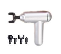 Pistola per massaggio atleti Sollievo dal dolore Relax,Mini pistola elettrica per fascia, pistola per massaggio muscolare vibrante-rossa,Motore brushless super silenzioso (argento)