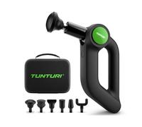 Tunturi MG70 Pistola massaggiante professionale - Massaggiatore con testa regolabile - Massaggiatore multi-manico - Include 6 accessori e valigetta - potente e silenzioso - Include app gratuita.,Nero