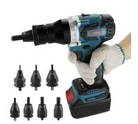 Pistola per Rivetti elettrica Senza Fili, Pistole per rivettature Automatiche, Utensile Manuale per Dadi per Rivetti a LED con Batteria da 5,2 Ah, per Dadi M3/M4/M5/M6/M8/M10/M12