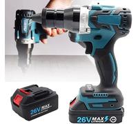 Pistola per Rivetti Elettrica Senza Filo, Rivettatrice Automatica Doppia Funzione per Dadi Ciechi M3-M12, Ricaricabile, Motore Senza Spazzole 26V, Doppia velocità, Portatile per Lavori Metallici