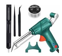 Pistola per saldare 60 W,Set di pistole per saldare multifunzione portatili per la ruggine/taglio/saldatura, con pompa per dissaldare, filo di stagno, 2 pinzette antistatiche (A)