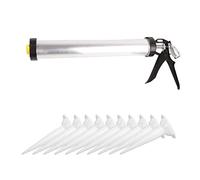 Pistola per Silicone 600ml Pistola per Sigillante Siliconico Tubo in Alluminio Pistola per Silicone Applicazione per Calafataggio e Colla per Vetro, con 10 Ugelli